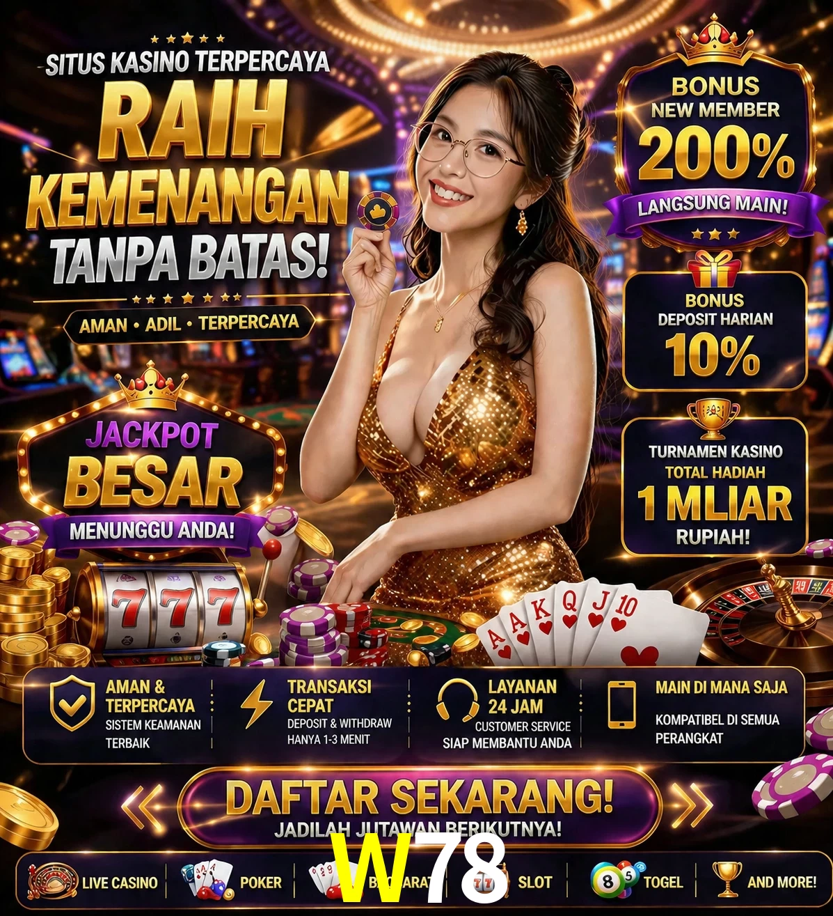 Roleta e blackjack W78